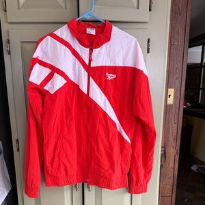 Reebok Classic Red & white Mens Track Jacket Medium Very nice condition